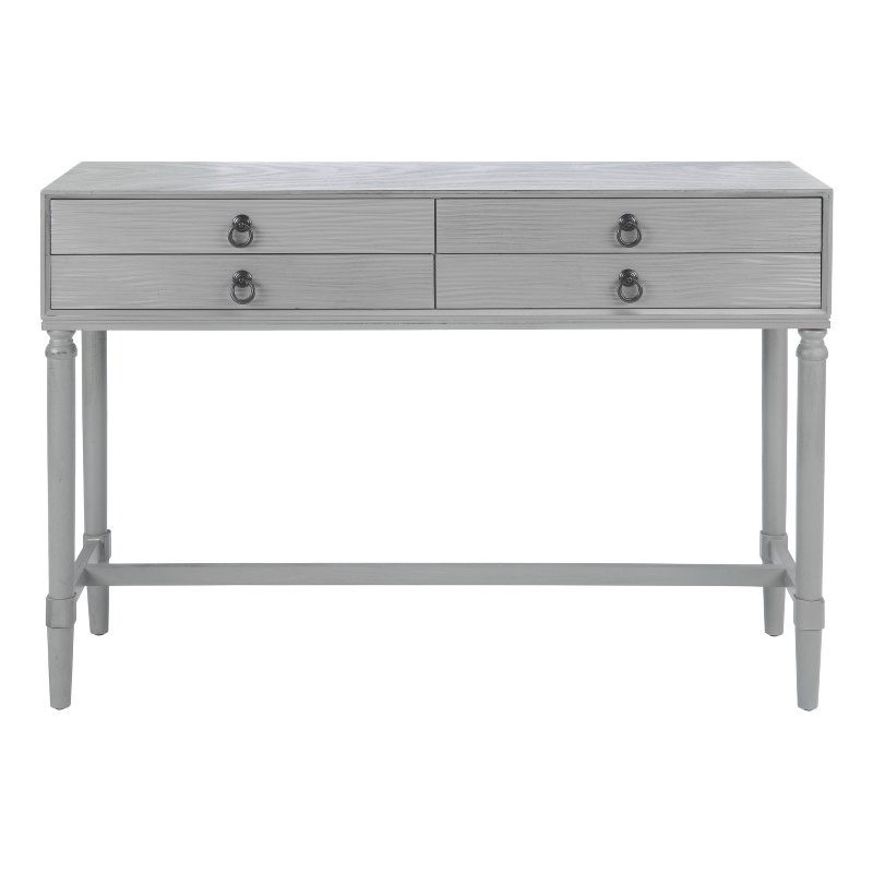 Safavieh Aliyah Wood and Metal 4 Drawer Console Table in Gray