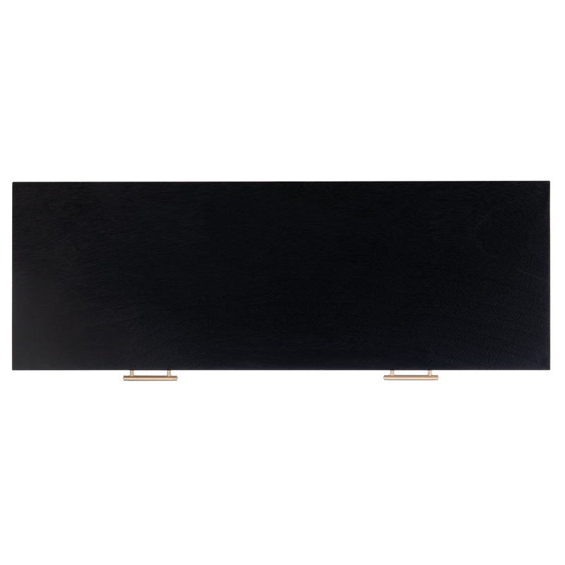 Safavieh Estella Wood and Metal 2 Drawer Console Table in Black