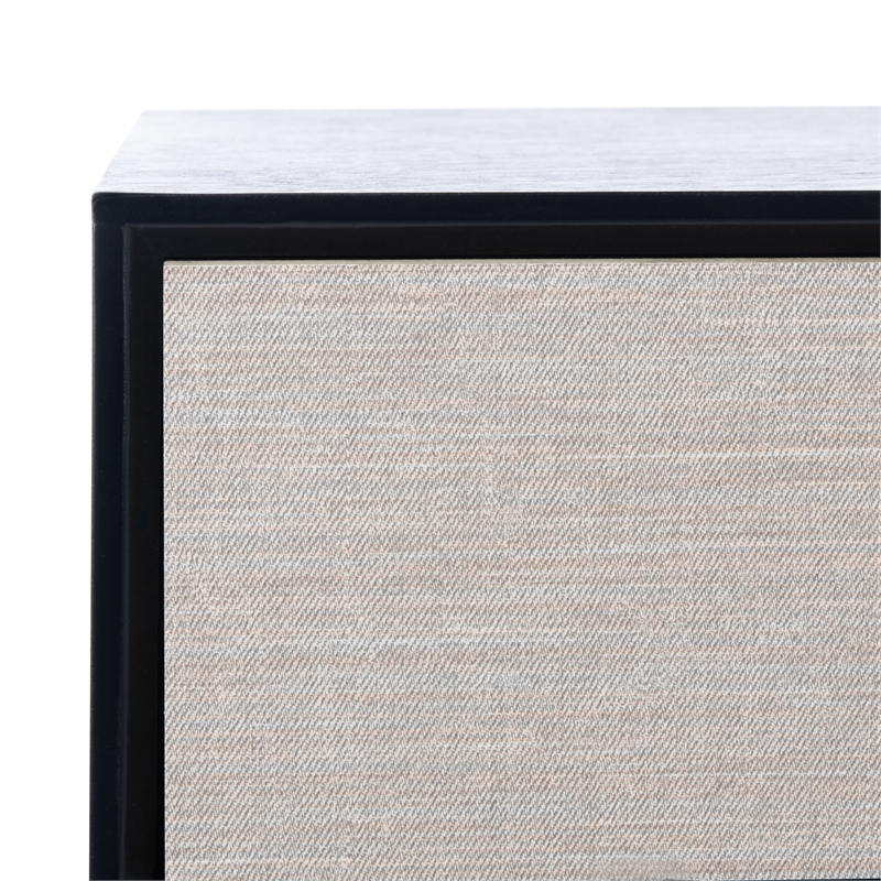 Safavieh Estella Wood and Metal 2 Drawer Console Table in Black