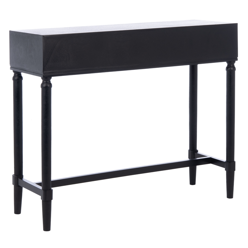 Safavieh Estella Wood and Metal 2 Drawer Console Table in Black