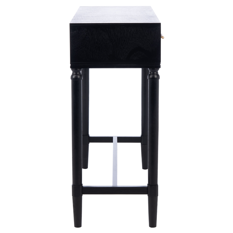 Safavieh Estella Wood and Metal 2 Drawer Console Table in Black
