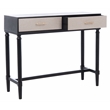 Safavieh Estella Wood and Metal 2 Drawer Console Table in Black