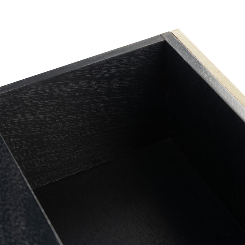 Safavieh Estella Wood and Metal 2 Drawer Console Table in Black