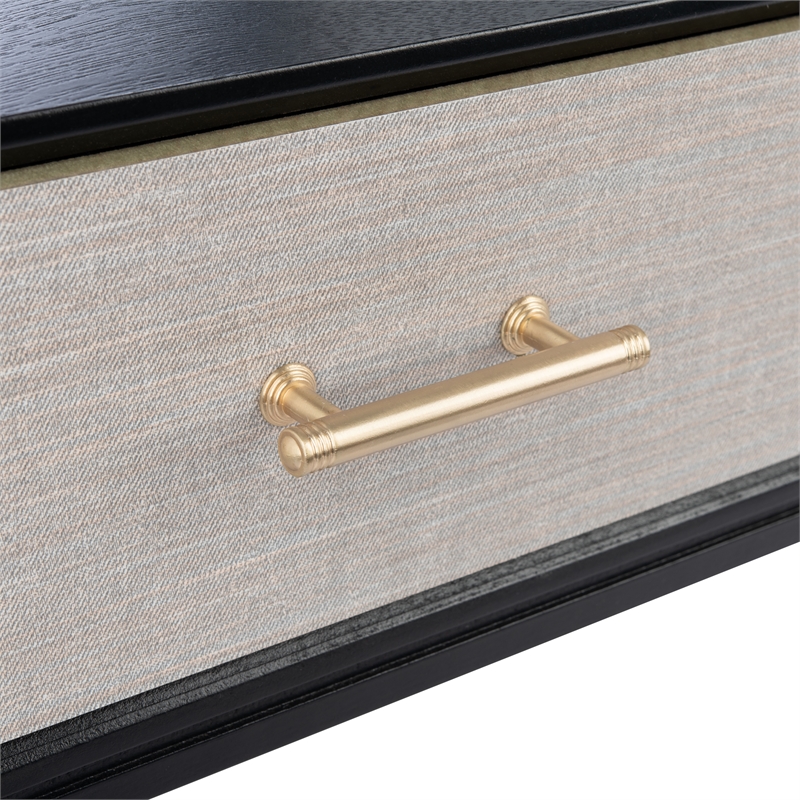 Safavieh Estella Wood and Metal 2 Drawer Console Table in Black