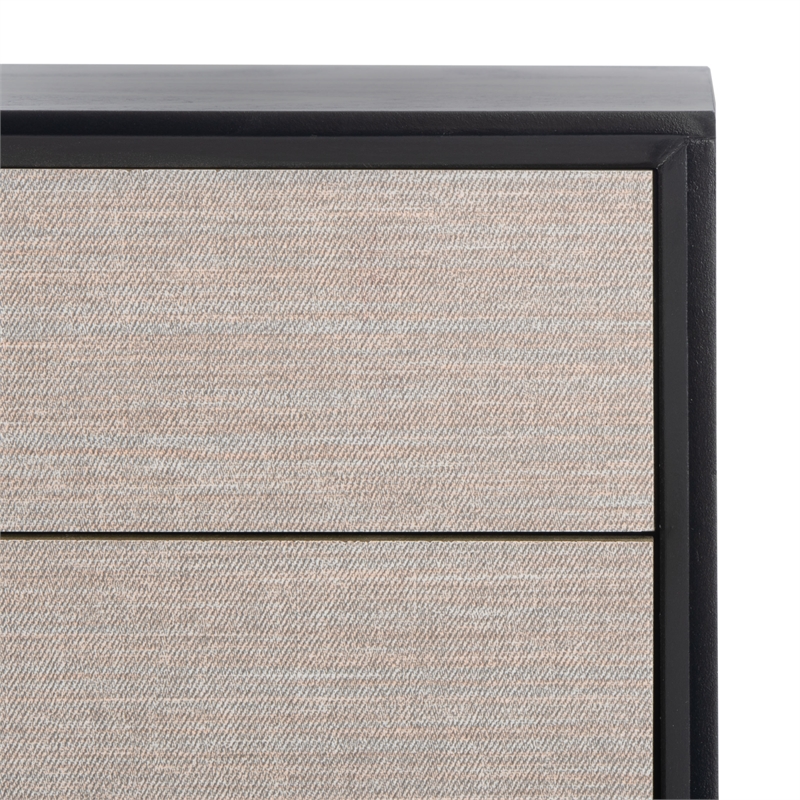 Safavieh Estella Wood and Metal 4 Drawer Console Table in Black