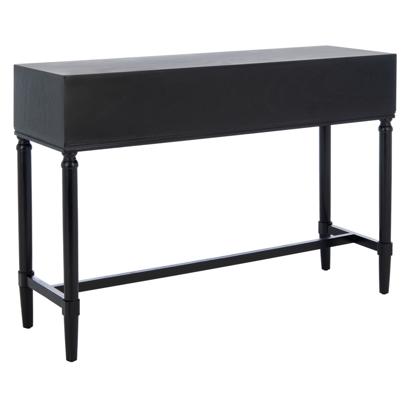 Safavieh Estella Wood and Metal 4 Drawer Console Table in Black