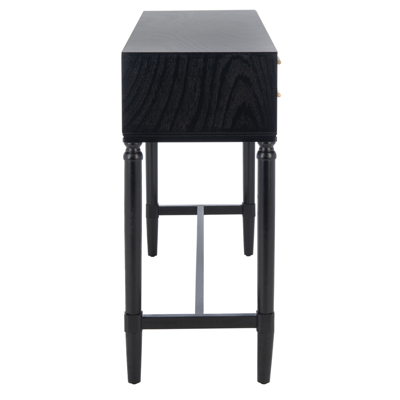 Safavieh Estella Wood and Metal 4 Drawer Console Table in Black