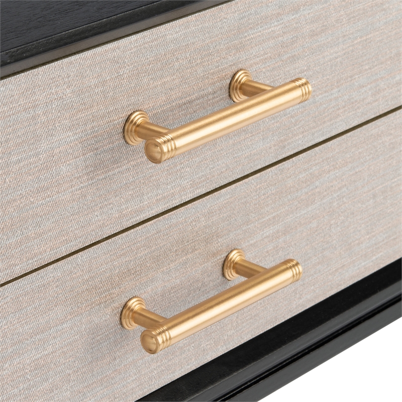 Safavieh Estella Wood and Metal 4 Drawer Console Table in Black