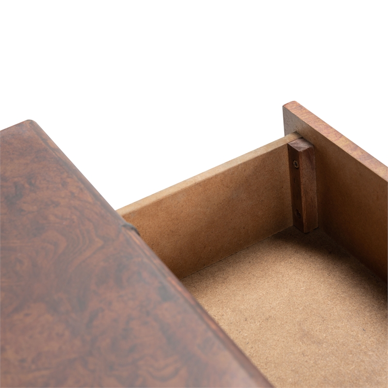 Safavieh TudorWood and Metal 2  Drawer 1 Shelf Console Table in Brown / Gold