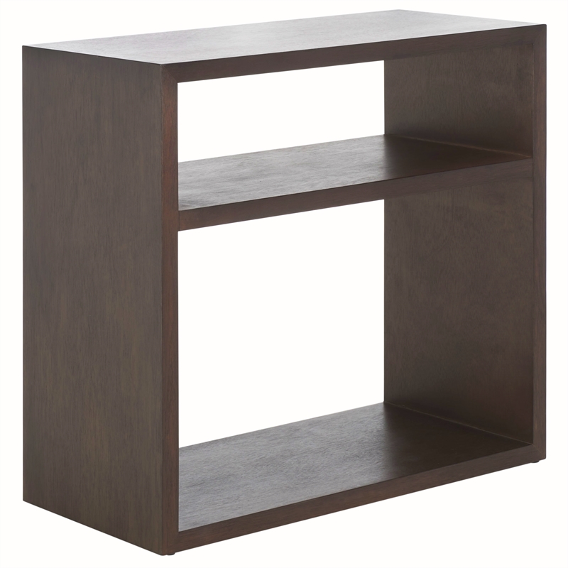 Safavieh Munson Wood 2 Shelf Console Table in Dark Oak