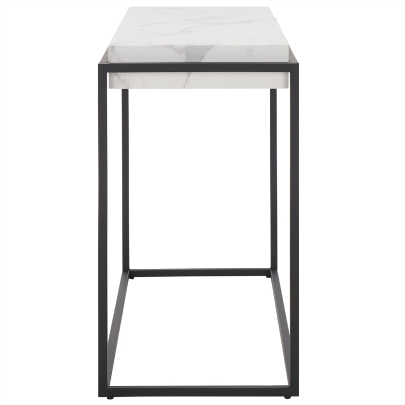 Safavieh Edgefield Wood and Metal Console Table in White / Marble / Black