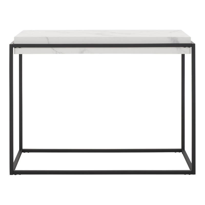 Safavieh Edgefield Wood and Metal Console Table in White / Marble / Black