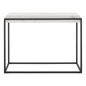Safavieh Edgefield Wood and Metal Console Table in White / Marble / Black