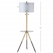 Safavieh Morrison Metal Floor Lamp Side Table in Gold / Black