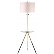 Safavieh Morrison Metal Floor Lamp Side Table in Gold / Black