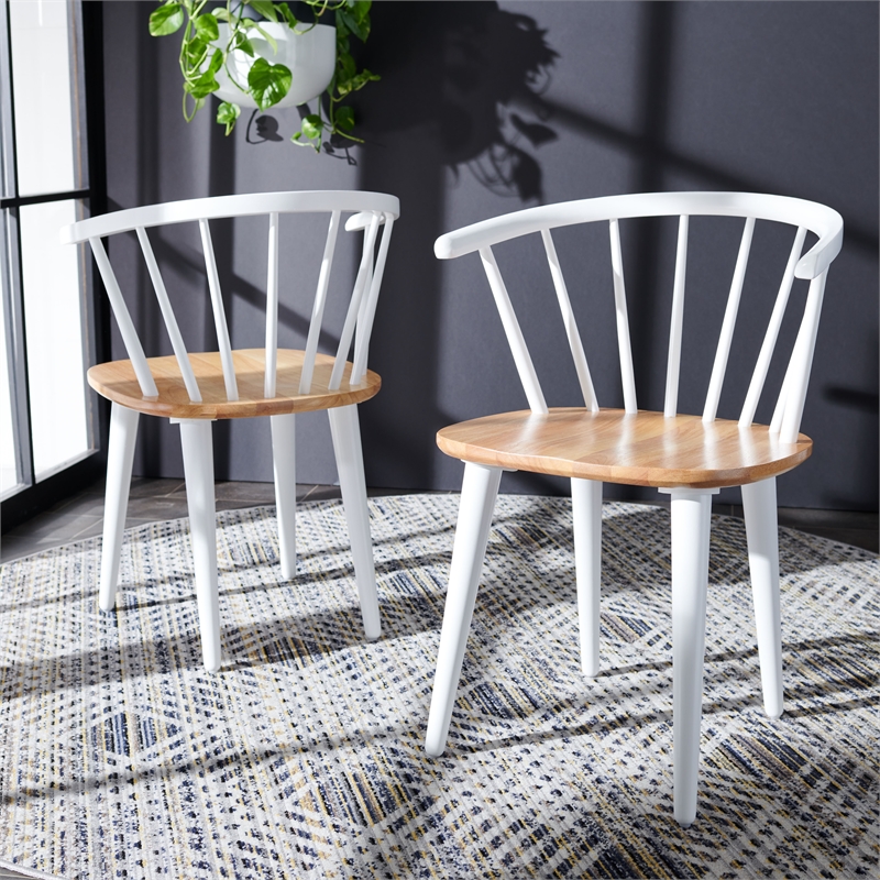 Safavieh Blanchard Wood  Side Chair in Natural / White