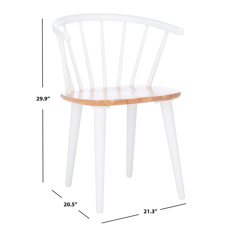 Safavieh Blanchard Wood  Side Chair in Natural / White