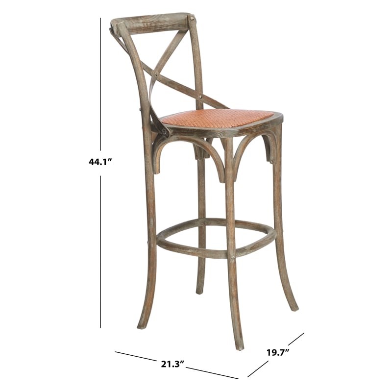 Safavieh Franklin Wood Barstool in Gray