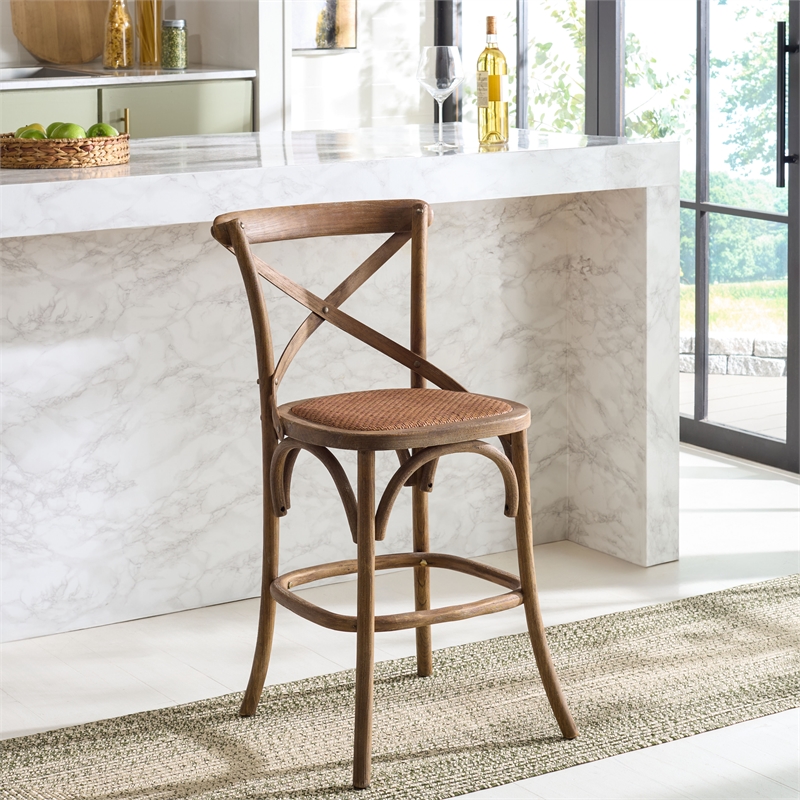 Safavieh Franklin Wood Counterstool in Gray