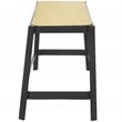 Safavieh Jaguar Wood and Iron Cane Bench  in Black / Natural