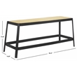 Safavieh Jaguar Wood and Iron Cane Bench  in Black / Natural