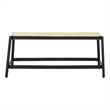 Safavieh Jaguar Wood and Iron Cane Bench  in Black / Natural