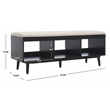 Safavieh Cricket Wood and Fabric Open Shelf Bench W/Cushion in Cream / Black