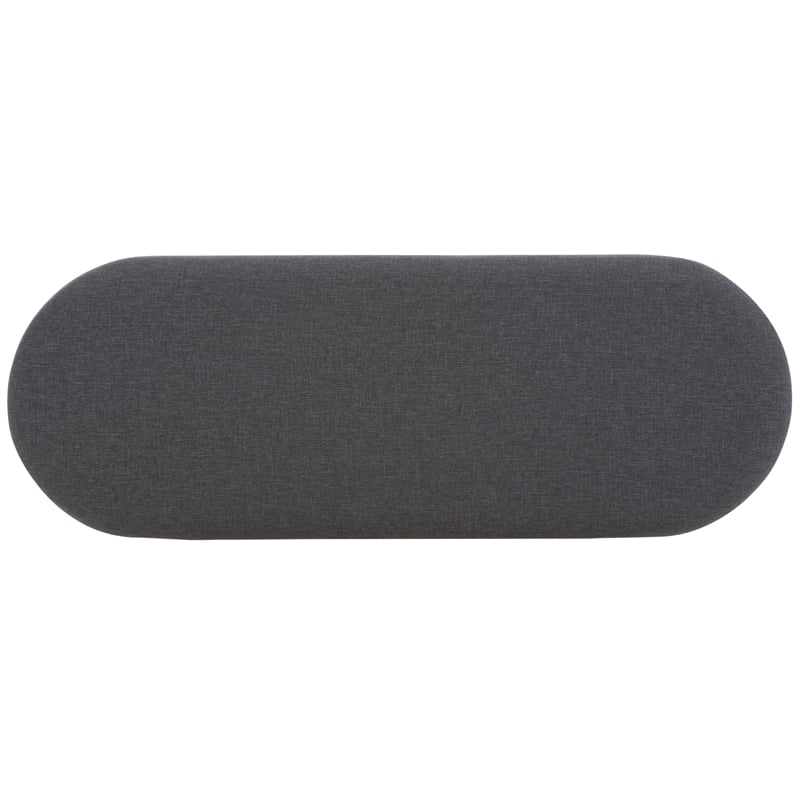 Safavieh Iona Wood and Metal Open Shelf Bench W/Cushion in Gray /Natural