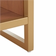 Safavieh Iona Wood and Metal Open Shelf Bench W/Cushion in Gray /Natural