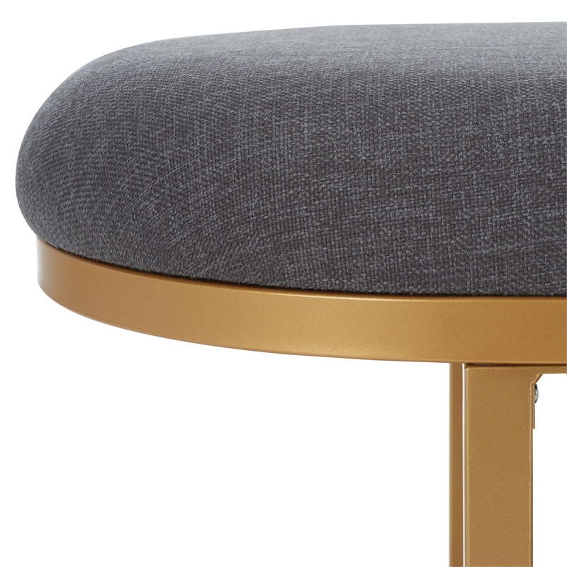 Safavieh Iona Wood and Metal Open Shelf Bench W/Cushion in Gray /Natural