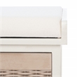 Safavieh Landers Wood 2 Drawer Cushion Bench  in White