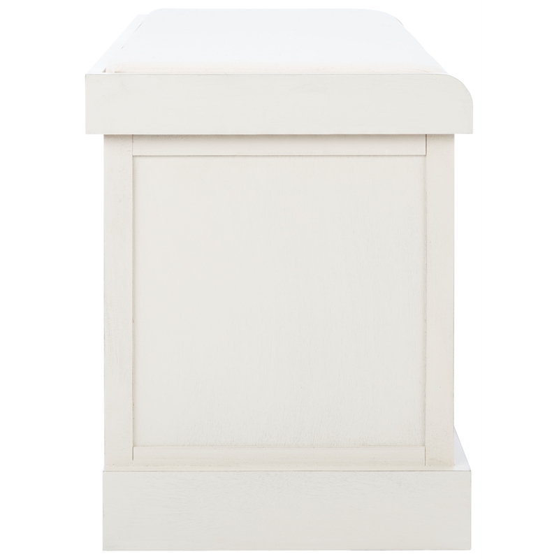 Safavieh Landers Wood 2 Drawer Cushion Bench  in White