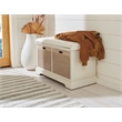 Safavieh Landers Wood 2 Drawer Cushion Bench  in White