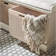 Safavieh Landers Wood 2 Drawer Cushion Bench  in White