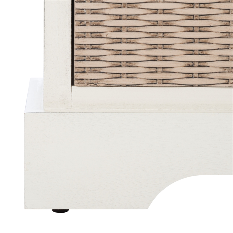 Safavieh Landers Wood 2 Drawer Cushion Bench  in White