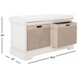 Safavieh Landers Wood 2 Drawer Cushion Bench  in White