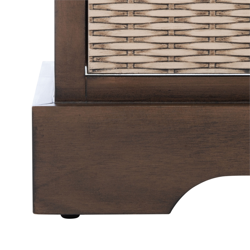 Safavieh Landers Wood 2 Drawer Cushion Bench in Brown