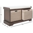 Safavieh Landers Wood 2 Drawer Cushion Bench in Brown