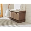 Safavieh Landers Wood 2 Drawer Cushion Bench in Brown