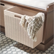 Safavieh Landers Wood 2 Drawer Cushion Bench in Brown