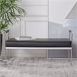 Safavieh Pim Iron and Fabric Long Rectangle Bench W/Arms in Black/Chrome