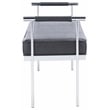 Safavieh Pim Iron and Fabric Long Rectangle Bench W/Arms in Black/Chrome