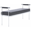 Safavieh Pim Iron and Fabric Long Rectangle Bench W/Arms in Black/Chrome