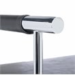 Safavieh Pim Iron and Fabric Long Rectangle Bench W/Arms in Black/Chrome