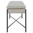 Safavieh Kara Linen and Metal Cushioned X Bench in Light Gray / Black