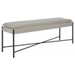 Safavieh Kara Linen and Metal Cushioned X Bench in Light Gray / Black