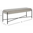 Safavieh Kara Linen and Metal Cushioned X Bench in Light Gray / Black