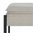 Safavieh Kara Linen and Metal Cushioned X Bench in Light Gray / Black