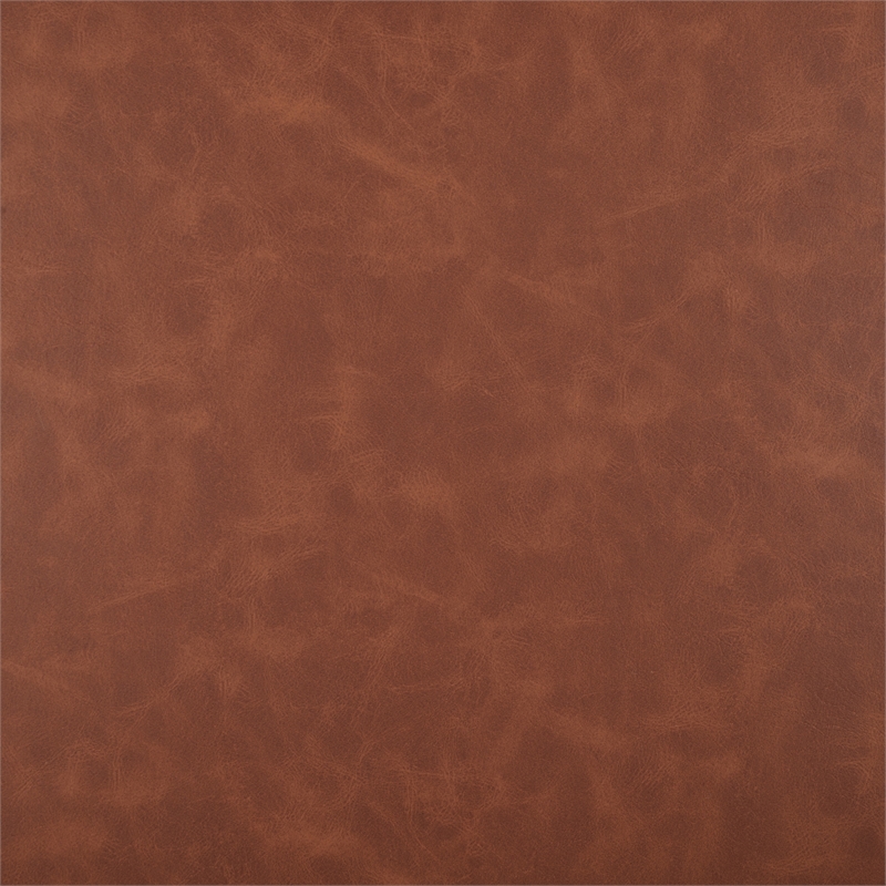 Safavieh Bellezza Leather and Iron Oval Bench in Brown / Black