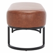 Safavieh Bellezza Leather and Iron Oval Bench in Brown / Black